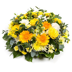 Gold &amp; White Funeral Posy 