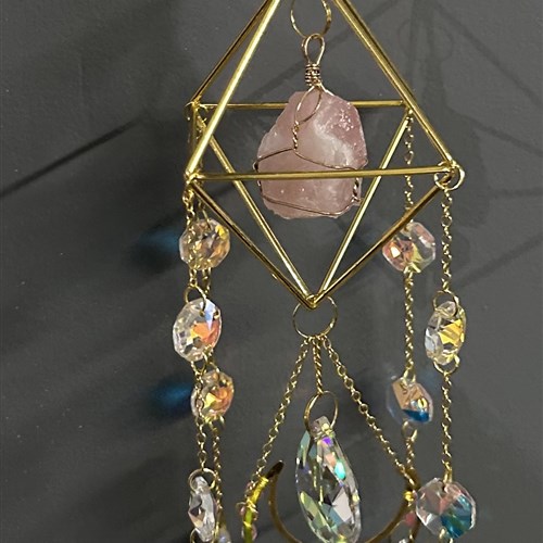 Pink crystal 3D suncatcher