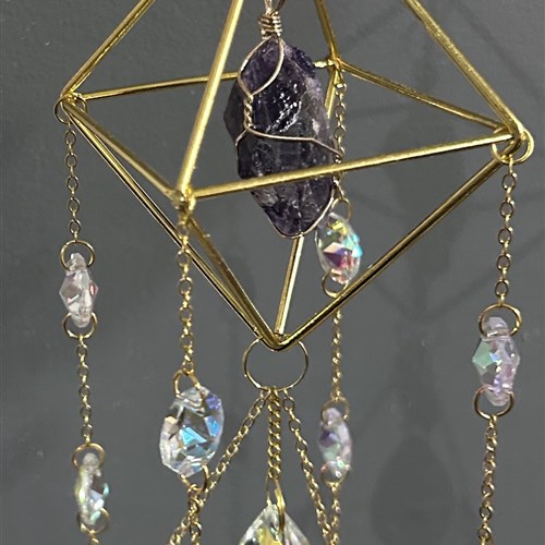 Lilac crystal 3D suncatcher