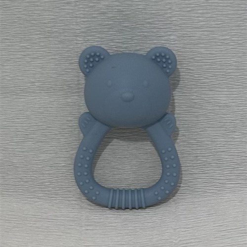 Blue silicone baby teether