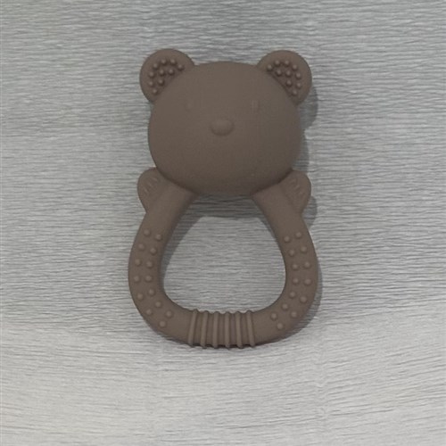 Brown silicone baby teether