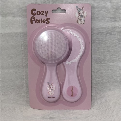 Pink brush and comb set